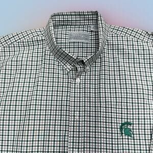 MICHIGAN STATE SPARTANS Men’s XXL Plaid Dress Shirt